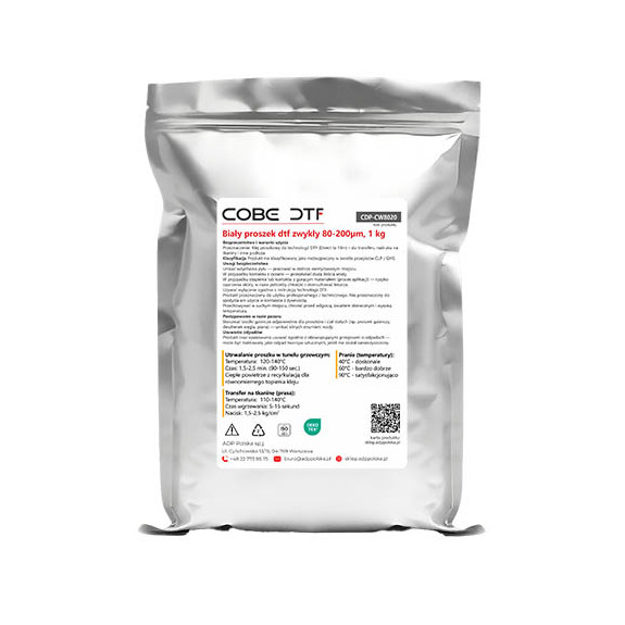 Biały proszek COBE DTF 80–200 µm 2