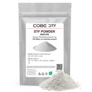 Biały proszek COBE DTF 150–300 µm – klej proszkowy premium do grubych tkanin i odzieży zimowej