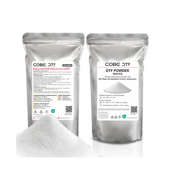 Biały proszek DTF cienki do tkanin