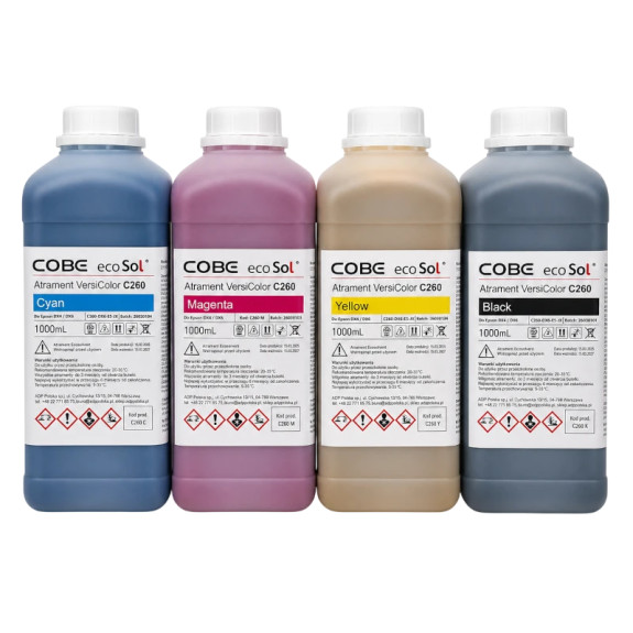 Atramenty eco-solvent Cobe do głowic Epson DX4 i DX6