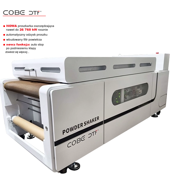 Proszkarka DTF Cobe – pasowa linia do proszkowania